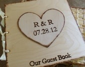 HUGE Personalized Rustic Wood Guest Book for your Wedding - Wood Guest Sign-In Book with Huge Personalized Heart - Go Rustic Designs