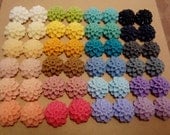 SALE 48PCS - 24 COLORS Rainbow Dahlia -CMVision Exclusive-10mm white, ivory, pink, olivine, blue, mauve, yellow,latte, purple,turquoise Rf04