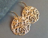 Gold Tree of Life Earrings Gold Dangle Earrings Abstract Modern Jewelry