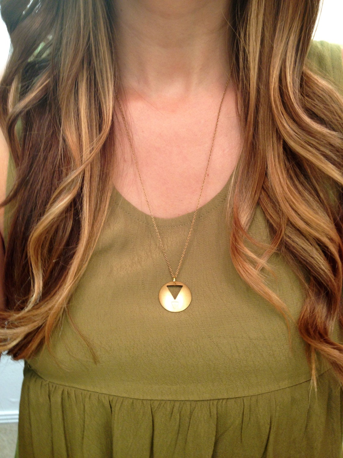 Double Triangle Stamping Necklace