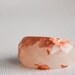 pale rose copper size 8 multifaceted eco resin ring with suspended copper flakes