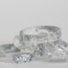 thin multifaceted eco resin ring - clear with silver flakes - size 7.5