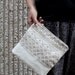 Triangle Printed Leather Pouch white No. ZP-601