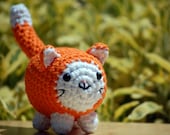 Custom Order Amigurumi Cats for Sue, orange tabby, pink with bow, black cat with green eyes