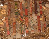 14 Decoupaged Glittered Clothes Pins - Flower Child Set - Shabby Chic, Rustic, Beach, Chippy Cottage, French Country, Wedding