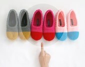 Crochet Slippers in Red and Hot Pink