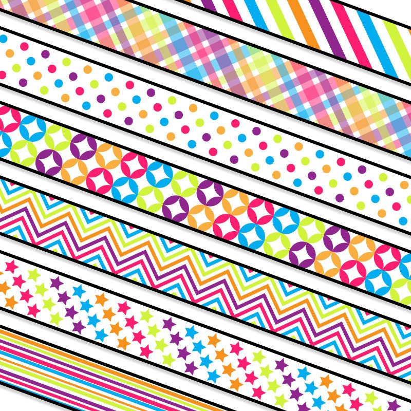 Digital Clip Art - Rainbow Digital Ribbon Clipart - Digital Scrapbooking - Personal and Commercial - Instant Delivery