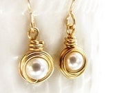 White Pearl Earrings - simplicity
