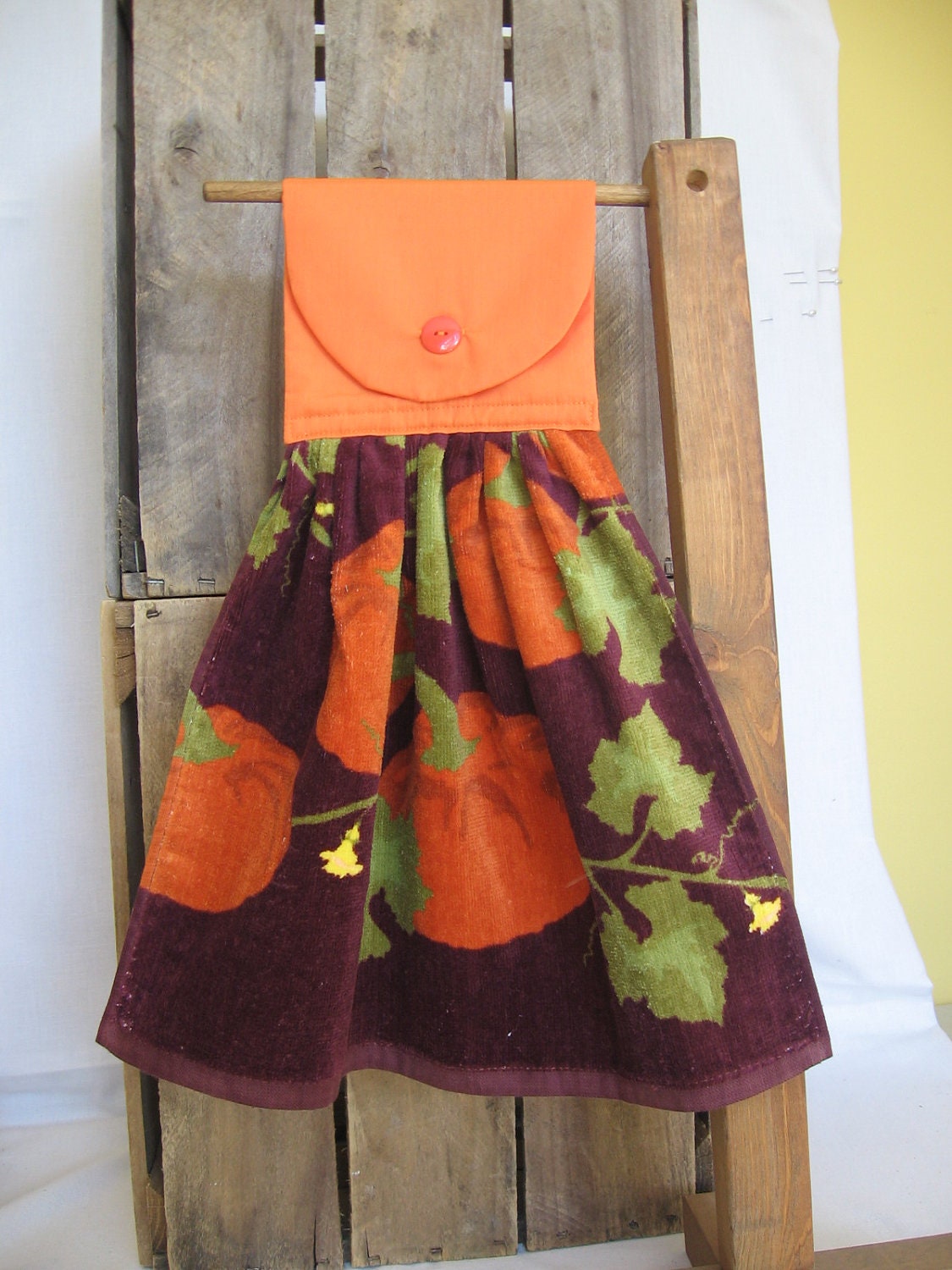 Fall Pumpkin Kitchen Tea Towel Hanging Kitchen Towel with Pumpkins