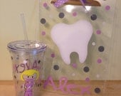 Gift set: Personalized with name acrylic tumbler and clipboard - Cute Dental hygenist or Nurse, RN