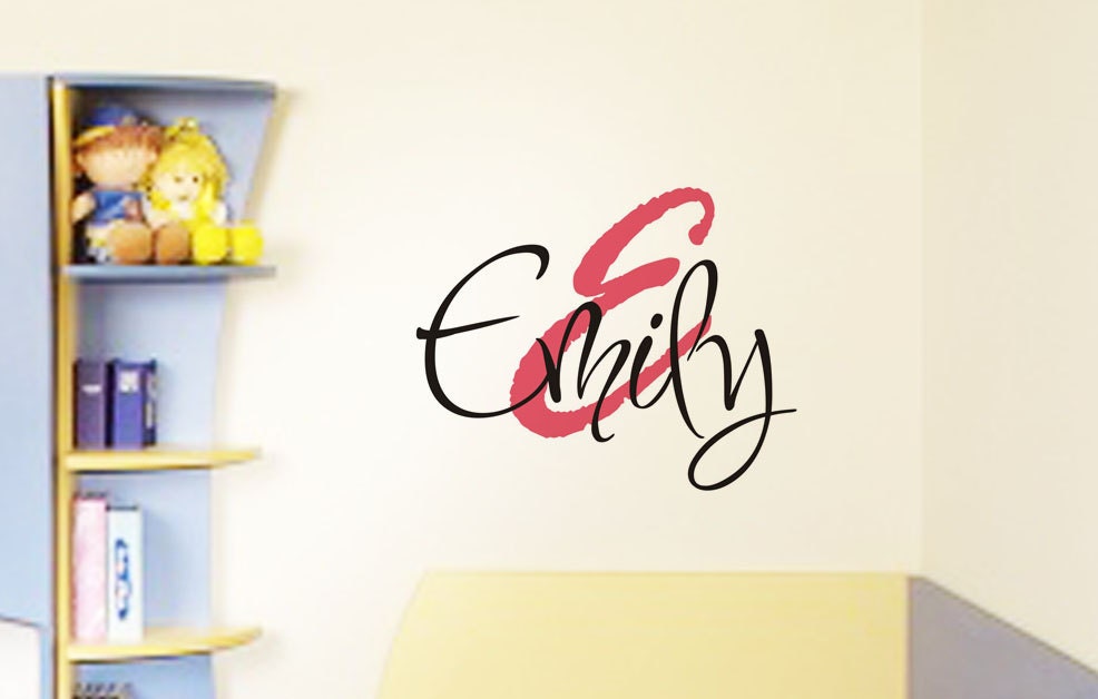 Children Wall Decals - Name Wall Decals - Boys Vinyl Wall Art - Custom Monogram Wall Decals Baby and Kids with Initial - Vinyl Decal
