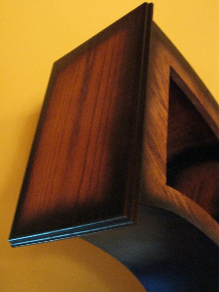 FREE SHIPPING,Handmade 6ft Curved Bookshelf Oak Stained/Blk