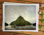 Whimsical photo art, surreal landscape from Norway, modern Norwegian art, fjord picture, 5x7 print