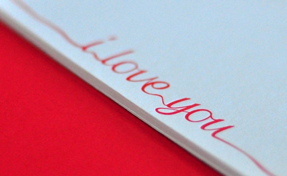 Letterpress I Love You Stationary Cards (Set of 4)