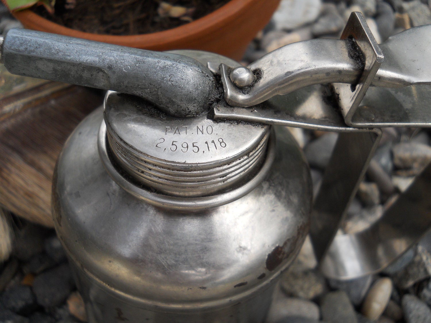 Vintage Silver Oil Tin