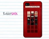 Telephone Box iPhone 5 Case, iPhone 4 case, iPhone 4s Cover , Hard Plastic iphone 5 Cover, cases -- British Telephone Booth