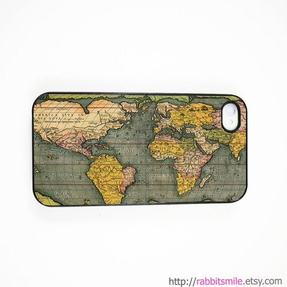 Antique World Map iphone 5 case, iphone 5 cover, hard iphone 5 case