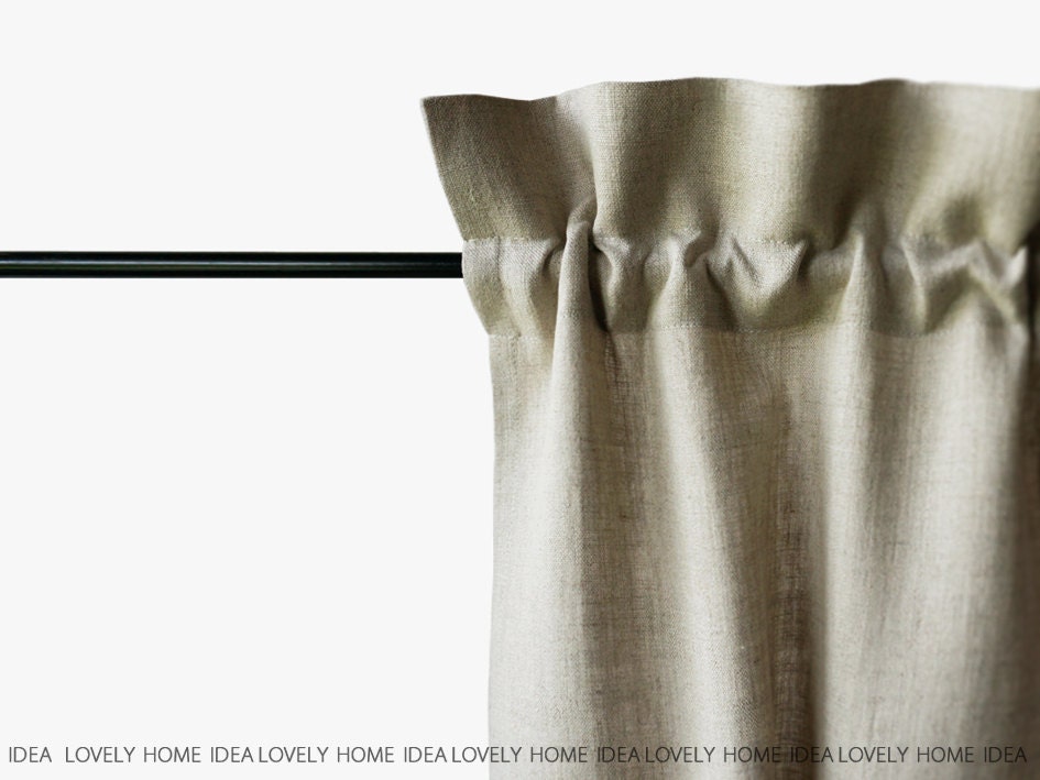 Linen curtain panel. Window treatment by Lovely Home Idea. Custom color.