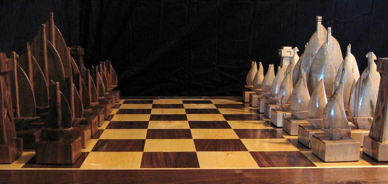 Sailboat Chess Set The Captain's Edition handmade chess  sets on etsy by JimArnoldsChessSets