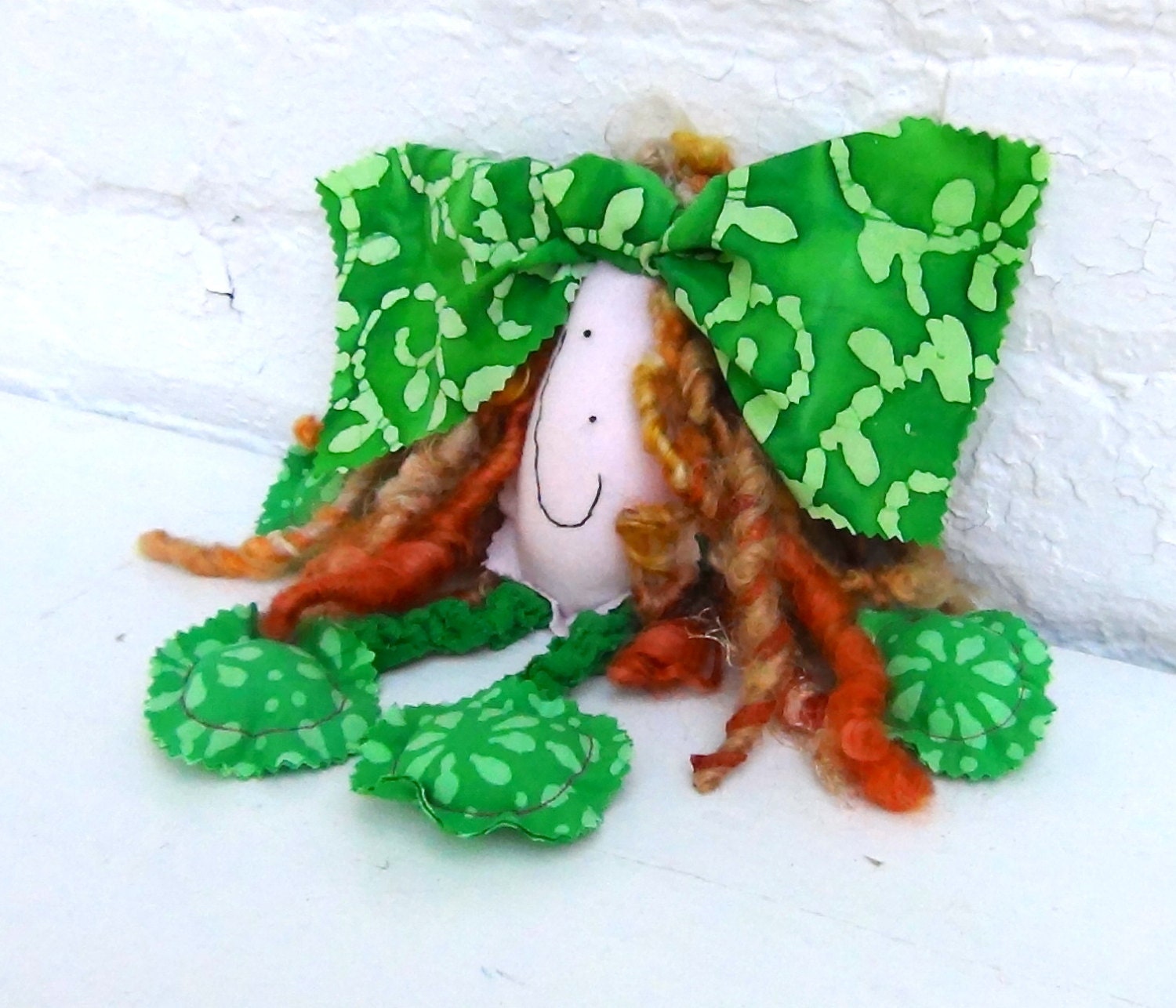 Sprite Doll In Bright Emerald Green "Hey, Judy" Little Charmer Handmade by GoHeyJudy