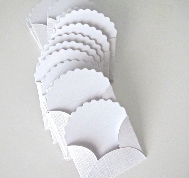 36 teeny tiny miniature scallop envelope note card sets in your choice of colors guest book table number love note tooth fairy