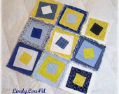 Pet Blanket - Pet Quilt - Home Decor - Pet Lover - Reversable Gladdy TattyWampus Original - Blue Yellow White