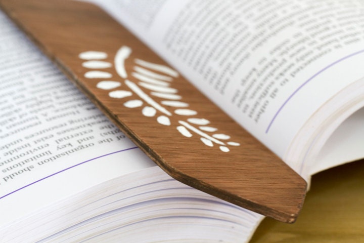 Wooden Bookmark handpainted gift under hand painted