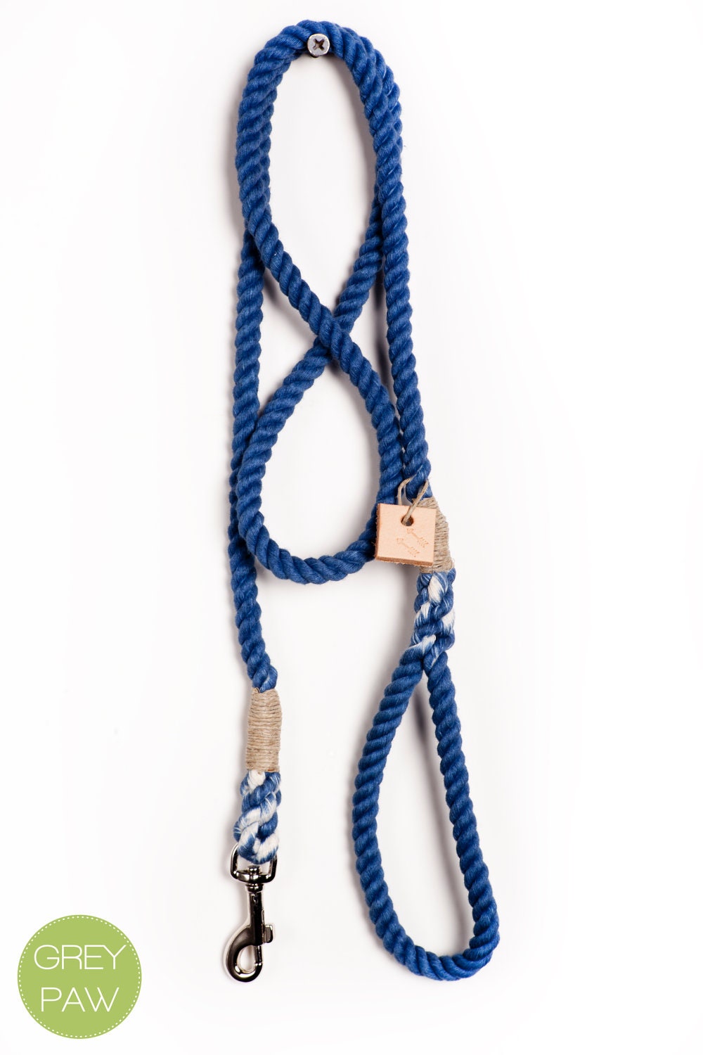 Dog leash dog collar pet accessory dog lead: Small navy cotton rope leash