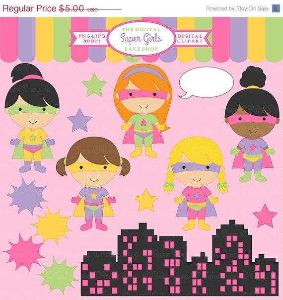 30% OFF digital clipart superhero clip art super hero girls - Super Girls Clipart