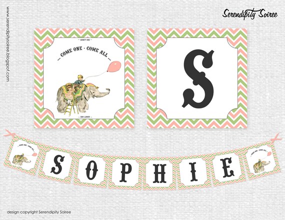 Vintage greatest show on earth (circus)- Custom Printable Banner/Bunting by Catherine Jane Joy Il_570xn