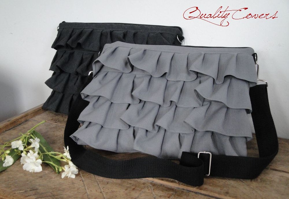 20% OFF - 13" Macbook bag padded - in Stock - Choose DARK or LIGHT Gray - 2 Zippers - waterproof lining - Hidden Pocket/tote bags