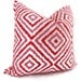 Jonathan Adler Pink Orange Diamond Ikat Decorative Pillow Cover, Accent Pillow, Throw Pillow, Toss Pillow
