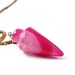 Pendulum necklace - pink necklace, crystal pendant, agate druzy necklace bright