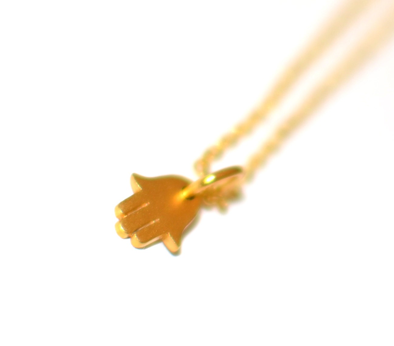 Sterling Silver and 24k Gold Plated Hamsa Hand Necklace
