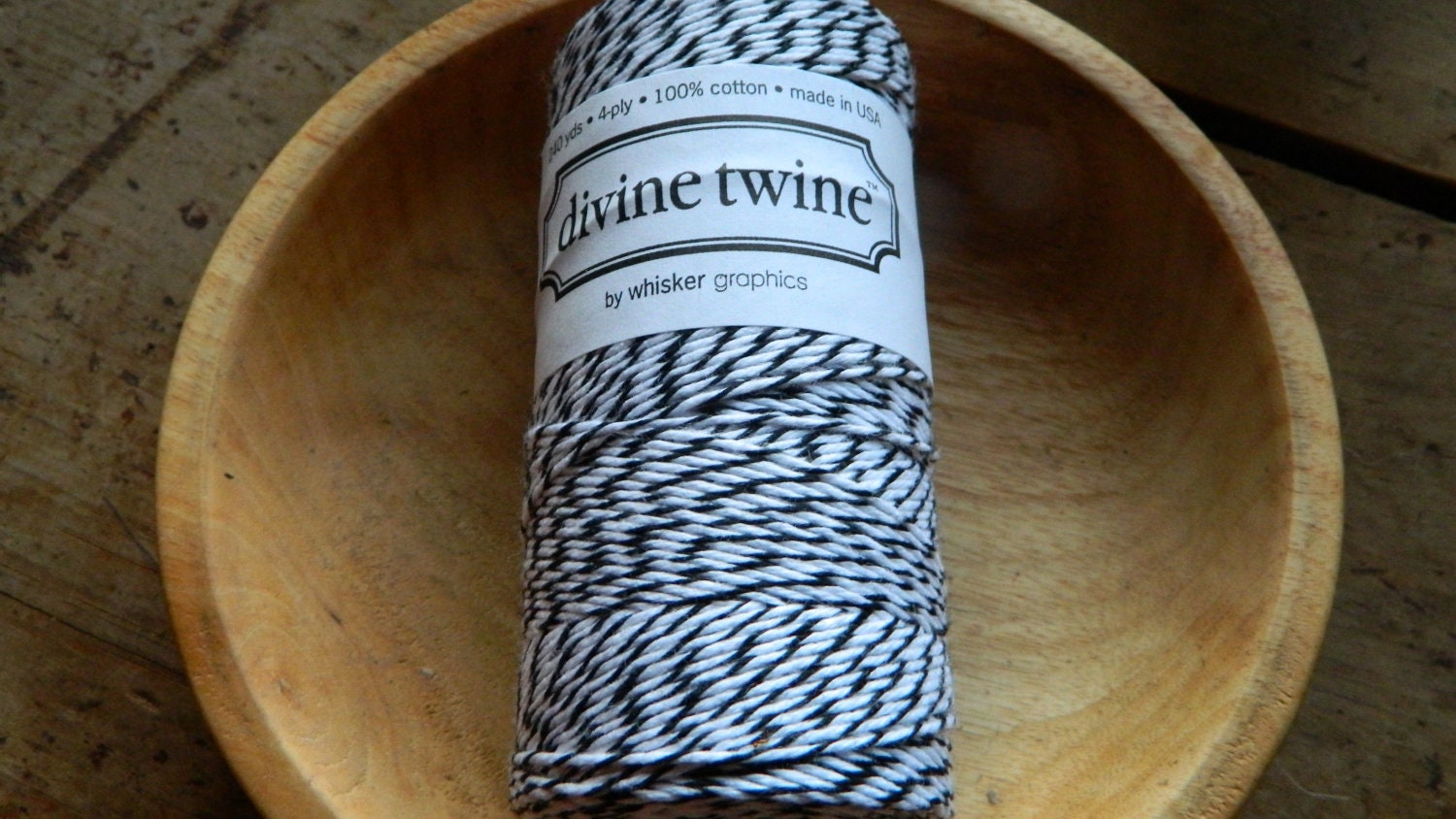 Divine Twine - Crisp - Black and White - 240 yards - 1 spool-  10.99- BUNDLE AND SAVE