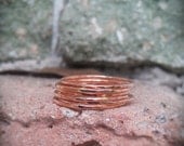 Stack Rings- Rose Gold Filled Set of 6 hammered rings