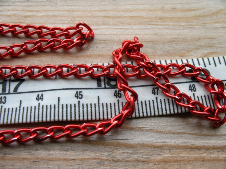 Red Chain, Aluminum, 4 x 6mm, 6 ft