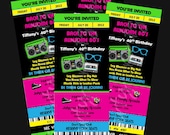 Printable - 80's Party - Ticket Invitations Custom Personalized Il_170x135