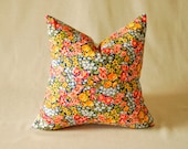 Floral Pillow Cover Multicolor Vintage 16"x16"