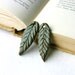 Primitive Feather Beads - Set of 2 - Boho Chic Ceramic Pendant - in Rustic Robins Egg Blue OOAK