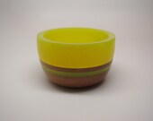 Hard Wood Maple Bowl with a Frost Lemon Yellow Top & Inlay