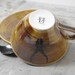 Porcelain Dark Amber Stag Beetle Tea Cup and Saucer