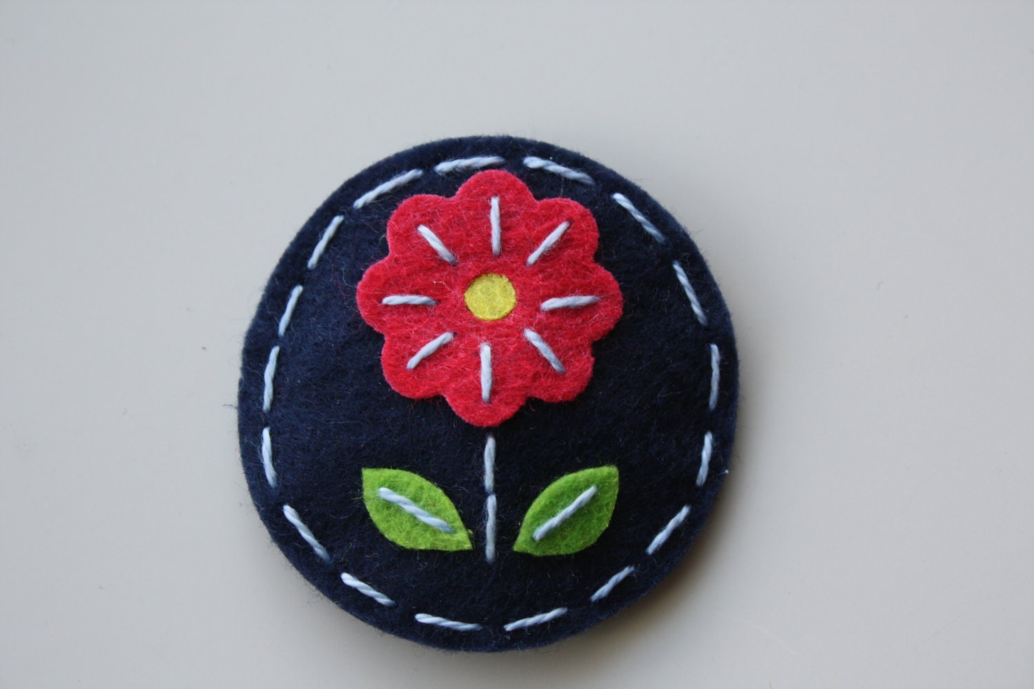 Felt Flower Hair Clip - Blue
