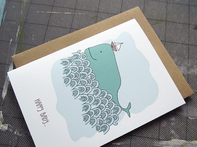 Happy New Baby, Whale Card
