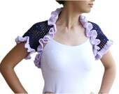 Ruffled Bridal Shrug in Purple and Lilac - Bridal Bolero Cotton - Women Accessories - Spring Summer Ruffle Fashion - Lace