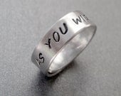 Princess Bride Inspired Skinny Ring - As You Wish - Hand Stamped Aluminum Wraparound Ring