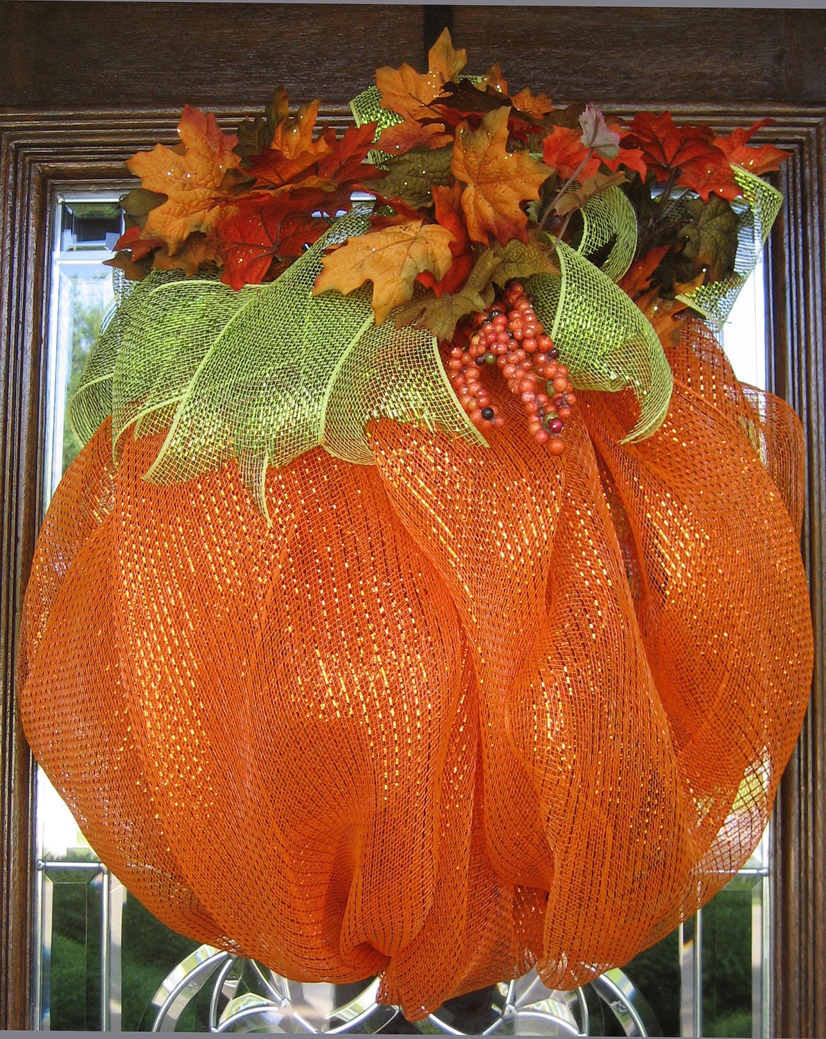 Deco Mesh PUMPKIN WREATH
