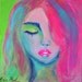 Neon Lady Painting "The Cusp of Renewal" LIMITED EDITION print (ready to hang) by Erin Paul