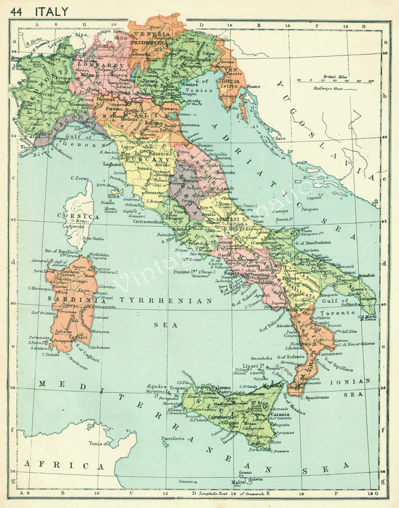italy old map