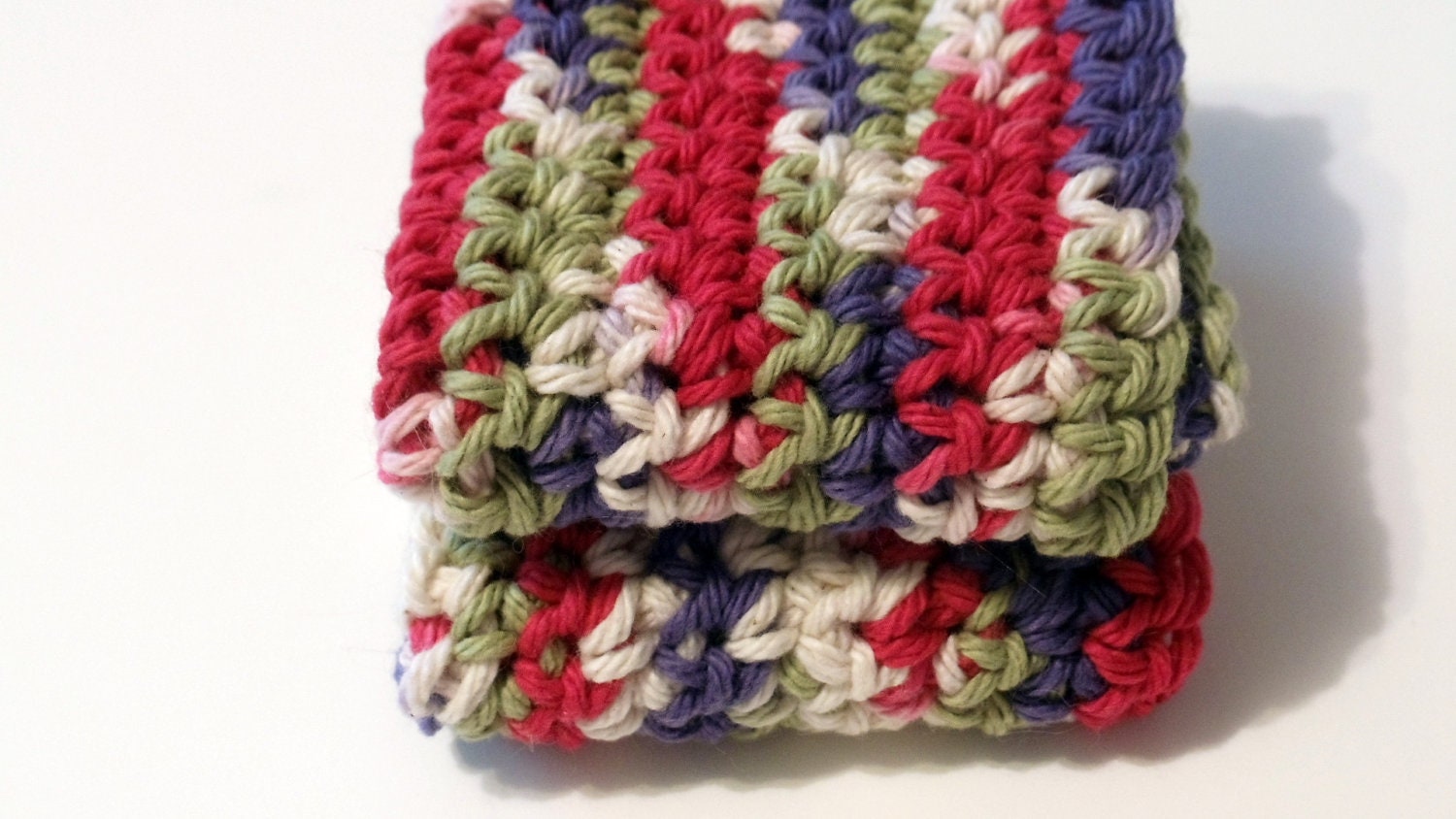 Crochet Dish Cloth Hot Pad Earthly Tones Cotton set of two